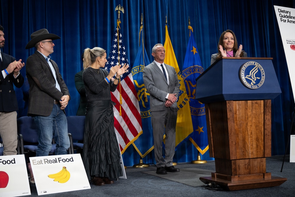 The U.S. Department of Health and Human Services Secretary Robert F. Kennedy, Jr. and U.S. Department of Agriculture Secretary Brooke Rollins announced the new food pyramid