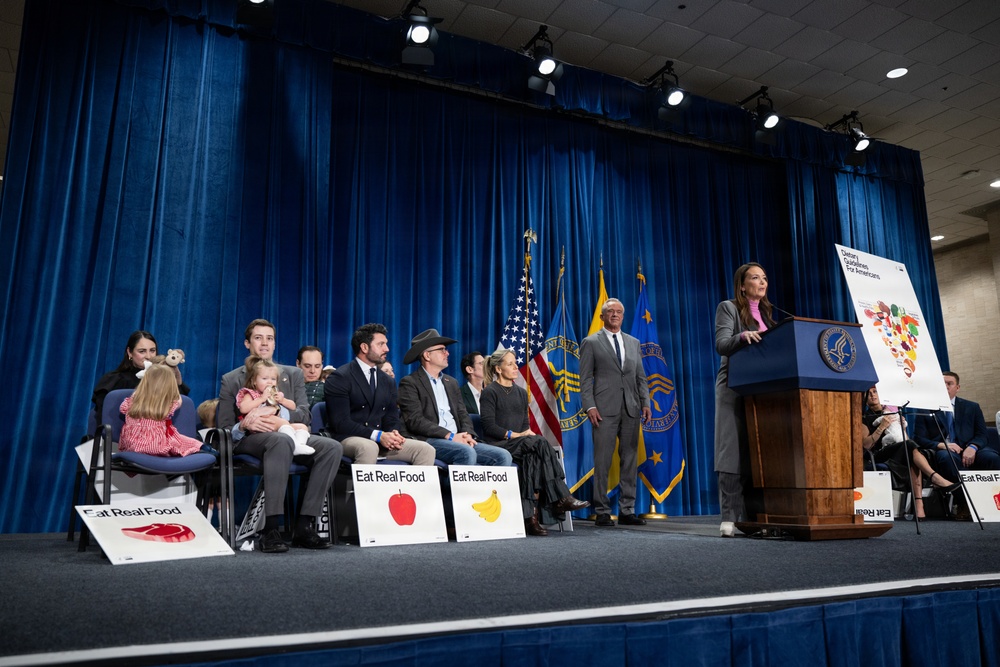 The U.S. Department of Health and Human Services Secretary Robert F. Kennedy, Jr. and U.S. Department of Agriculture Secretary Brooke Rollins announced the new food pyramid