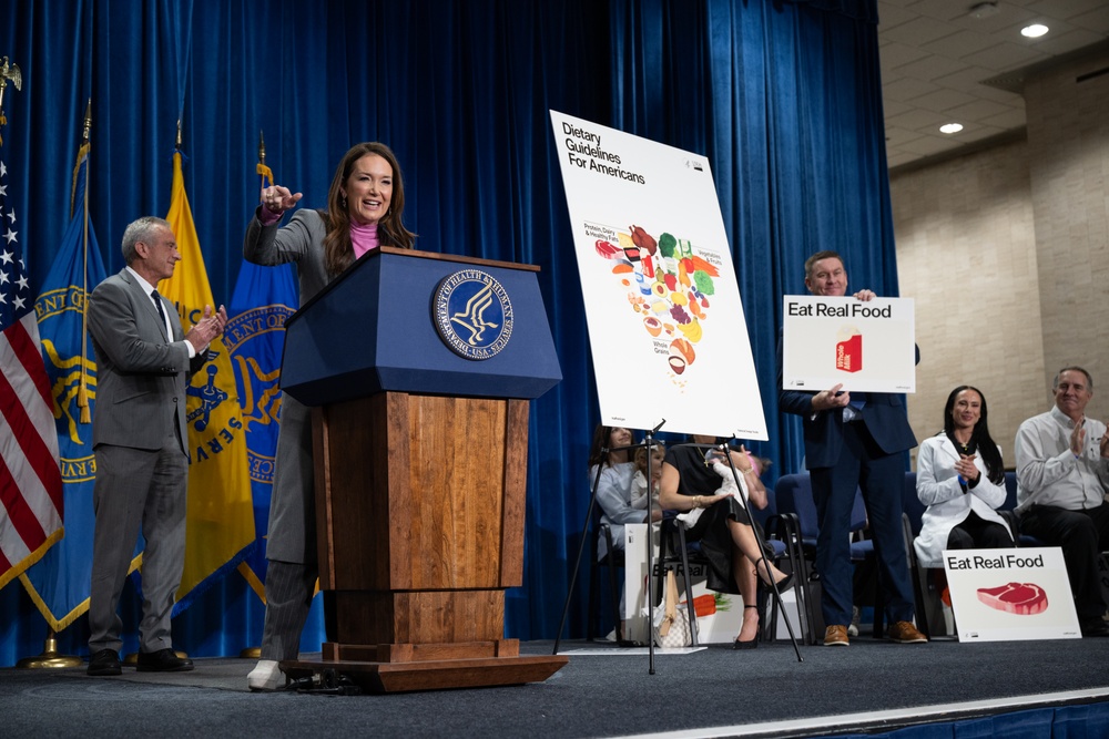 The U.S. Department of Health and Human Services Secretary Robert F. Kennedy, Jr. and U.S. Department of Agriculture Secretary Brooke Rollins announced the new food pyramid