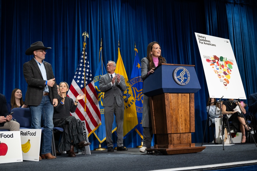 The U.S. Department of Health and Human Services Secretary Robert F. Kennedy, Jr. and U.S. Department of Agriculture Secretary Brooke Rollins announced the new food pyramid