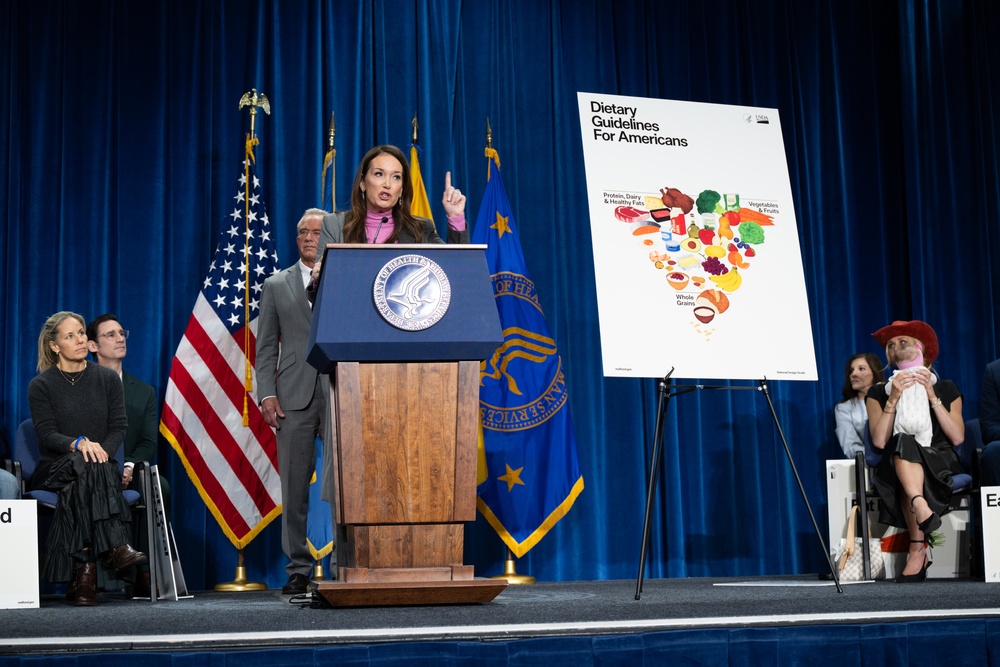 The U.S. Department of Health and Human Services Secretary Robert F. Kennedy, Jr. and U.S. Department of Agriculture Secretary Brooke Rollins announced the new food pyramid