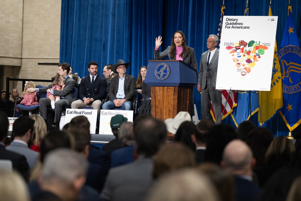 The U.S. Department of Health and Human Services Secretary Robert F. Kennedy, Jr. and U.S. Department of Agriculture Secretary Brooke Rollins announced the new food pyramid