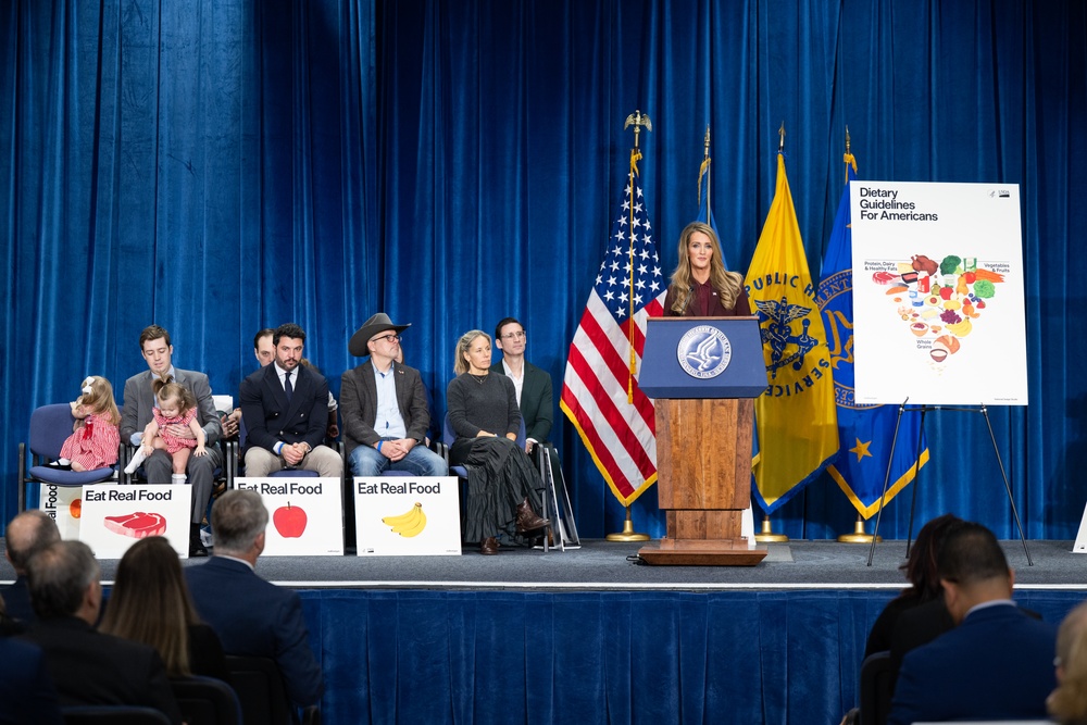 The U.S. Department of Health and Human Services Secretary Robert F. Kennedy, Jr. and U.S. Department of Agriculture Secretary Brooke Rollins announced the new food pyramid