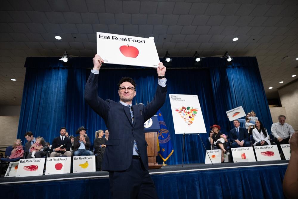 The U.S. Department of Health and Human Services Secretary Robert F. Kennedy, Jr. and U.S. Department of Agriculture Secretary Brooke Rollins announced the new food pyramid