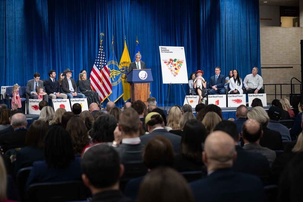 The U.S. Department of Health and Human Services Secretary Robert F. Kennedy, Jr. and U.S. Department of Agriculture Secretary Brooke Rollins announced the new food pyramid
