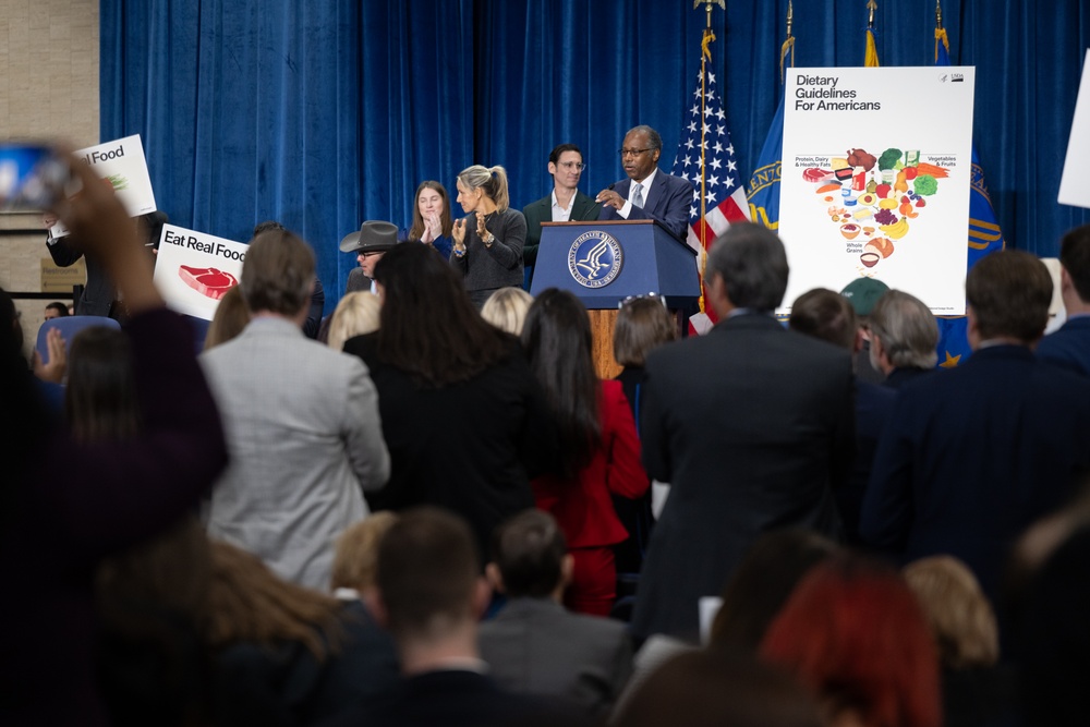 The U.S. Department of Health and Human Services Secretary Robert F. Kennedy, Jr. and U.S. Department of Agriculture Secretary Brooke Rollins announced the new food pyramid