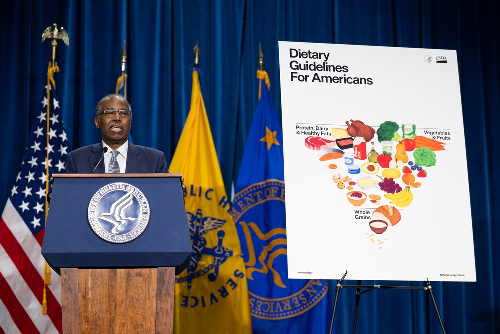 The U.S. Department of Health and Human Services Secretary Robert F. Kennedy, Jr. and U.S. Department of Agriculture Secretary Brooke Rollins announced the new food pyramid