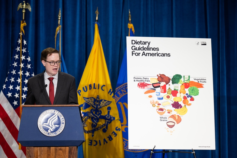 The U.S. Department of Health and Human Services Secretary Robert F. Kennedy, Jr. and U.S. Department of Agriculture Secretary Brooke Rollins announced the new food pyramid