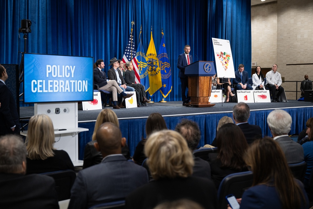 The U.S. Department of Health and Human Services Secretary Robert F. Kennedy, Jr. and U.S. Department of Agriculture Secretary Brooke Rollins announced the new food pyramid