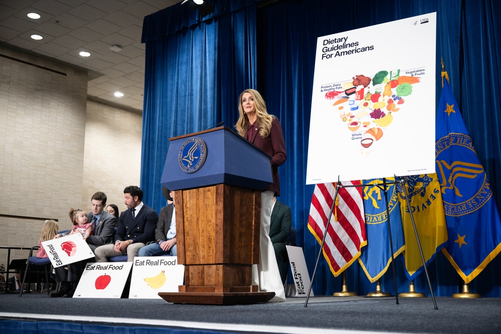 The U.S. Department of Health and Human Services Secretary Robert F. Kennedy, Jr. and U.S. Department of Agriculture Secretary Brooke Rollins announced the new food pyramid