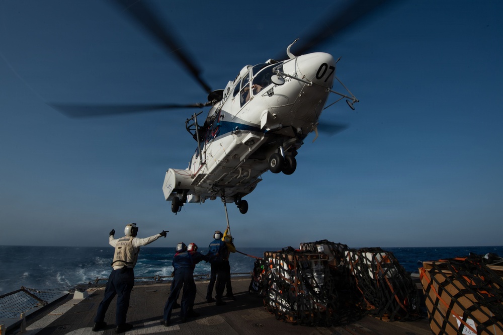 Pinckney Conducts a Vertical Replenishment
