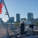 Scouts attend future USS Cleveland morning colors during commissioning week