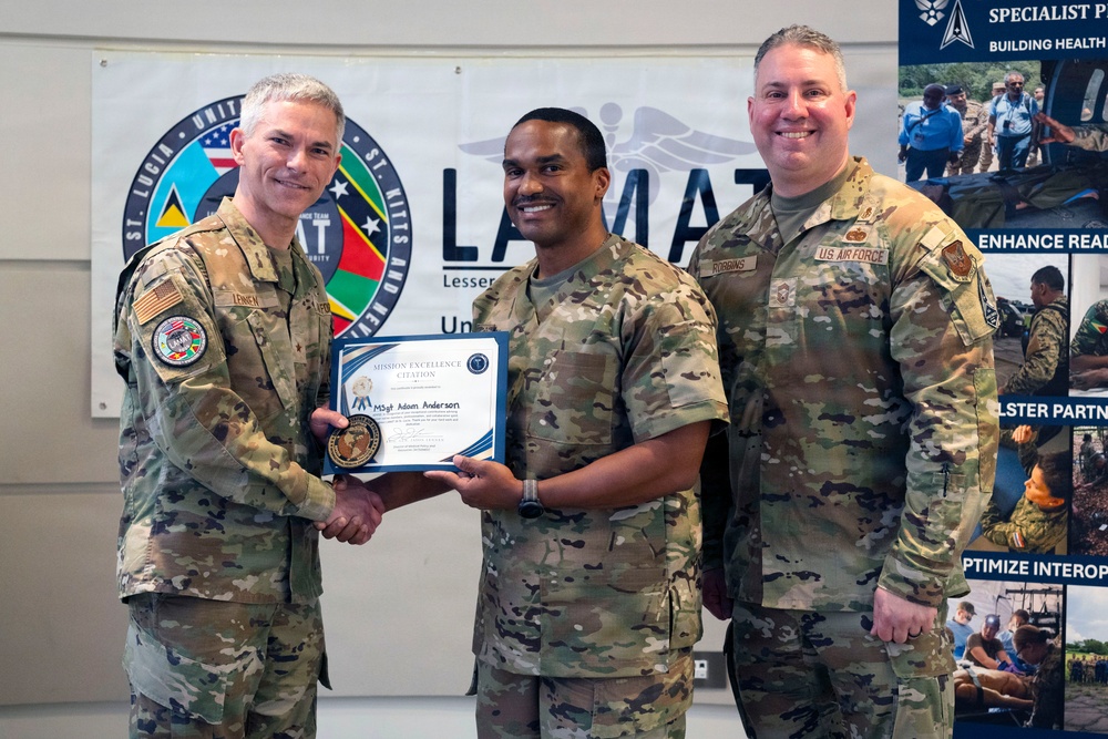 LAMAT 2026: Three U.S. Airmen recognized by the USAF IHS Program in Saint Lucia