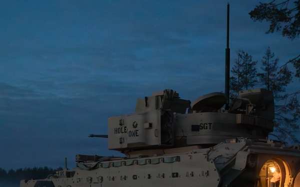 M2A3 Bradley Infantry Fighting Vehicle Range: U.S. Army 2nd Cavalry Regiment integrates new technology and equipment to identify and destroy unmanned aerial systems