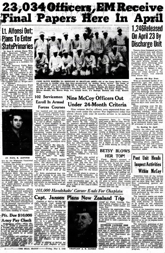 This Month in Fort McCoy History — May