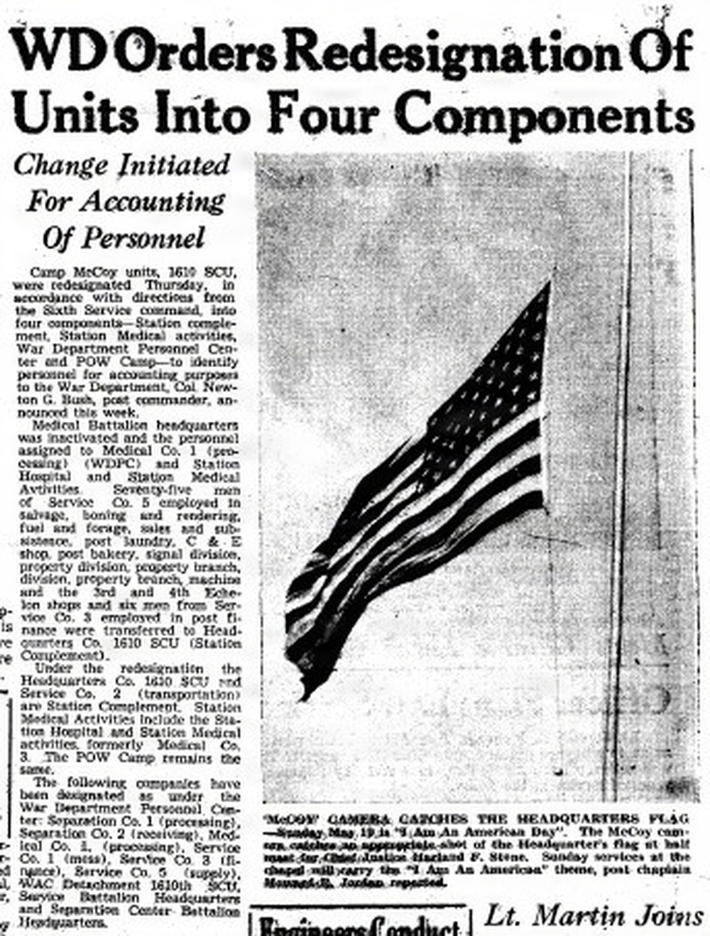 This Month in Fort McCoy History — May 2026