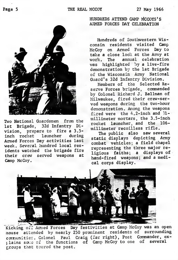 This Month in Fort McCoy History — May