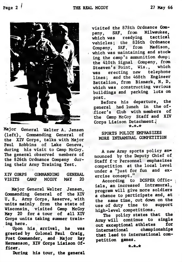 This Month in Fort McCoy History — May