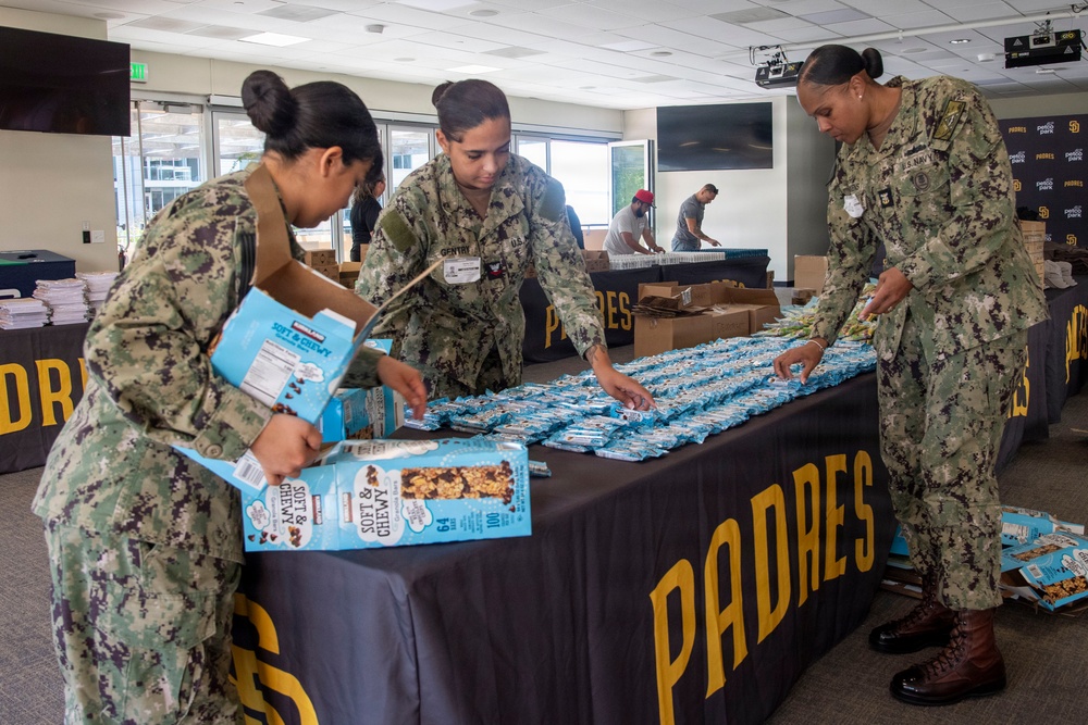 Care Package Preparation for Deployed Carrier Strike Groups at Petco Park