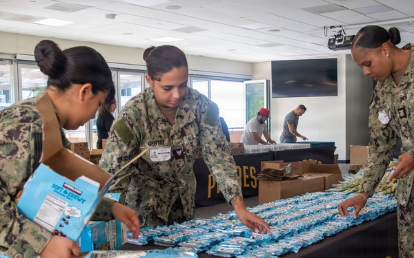 Care Package Preparation for Deployed Carrier Strike Groups at Petco Park