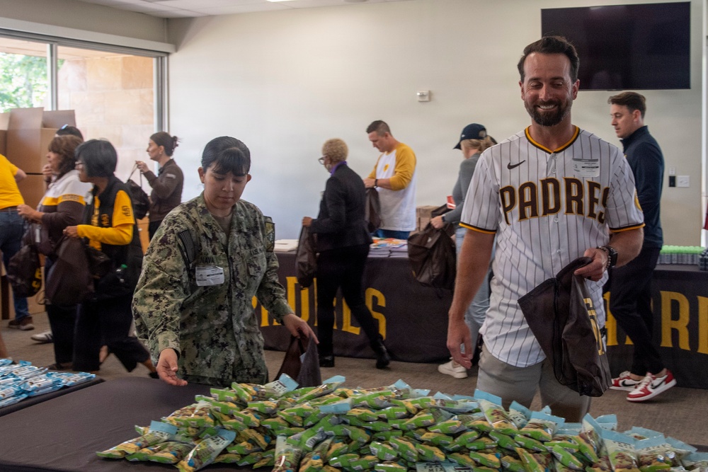 Care Package Preparation for Deployed Carrier Strike Groups at Petco Park