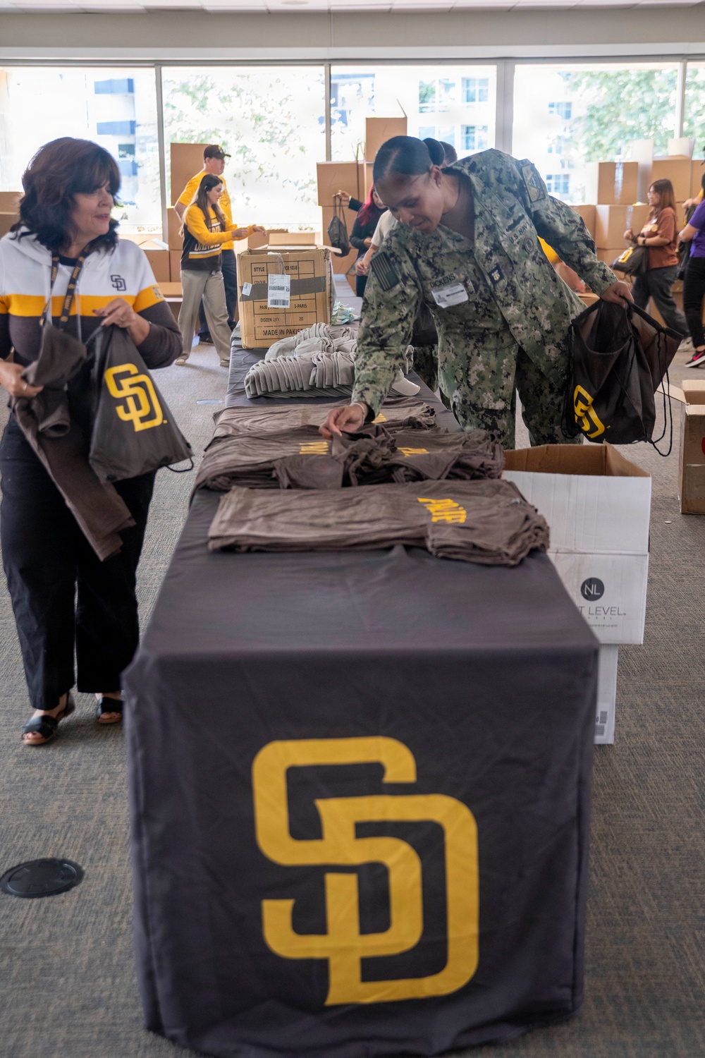 Care Package Preparation for Deployed Carrier Strike Groups at Petco Park