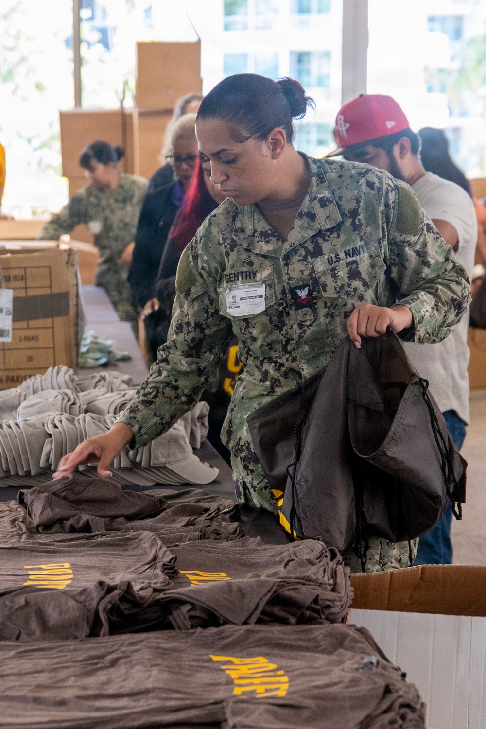 Care Package Preparation for Deployed Carrier Strike Groups at Petco Park