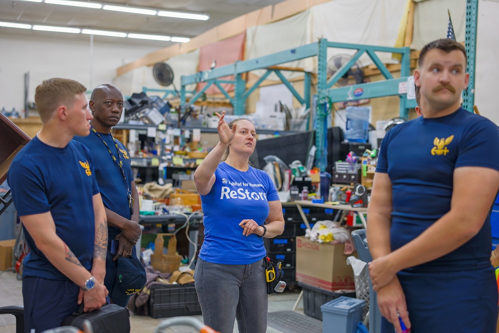 Charlotte Navy Week Sailors volunteer at Habitat for Humanity ReStore