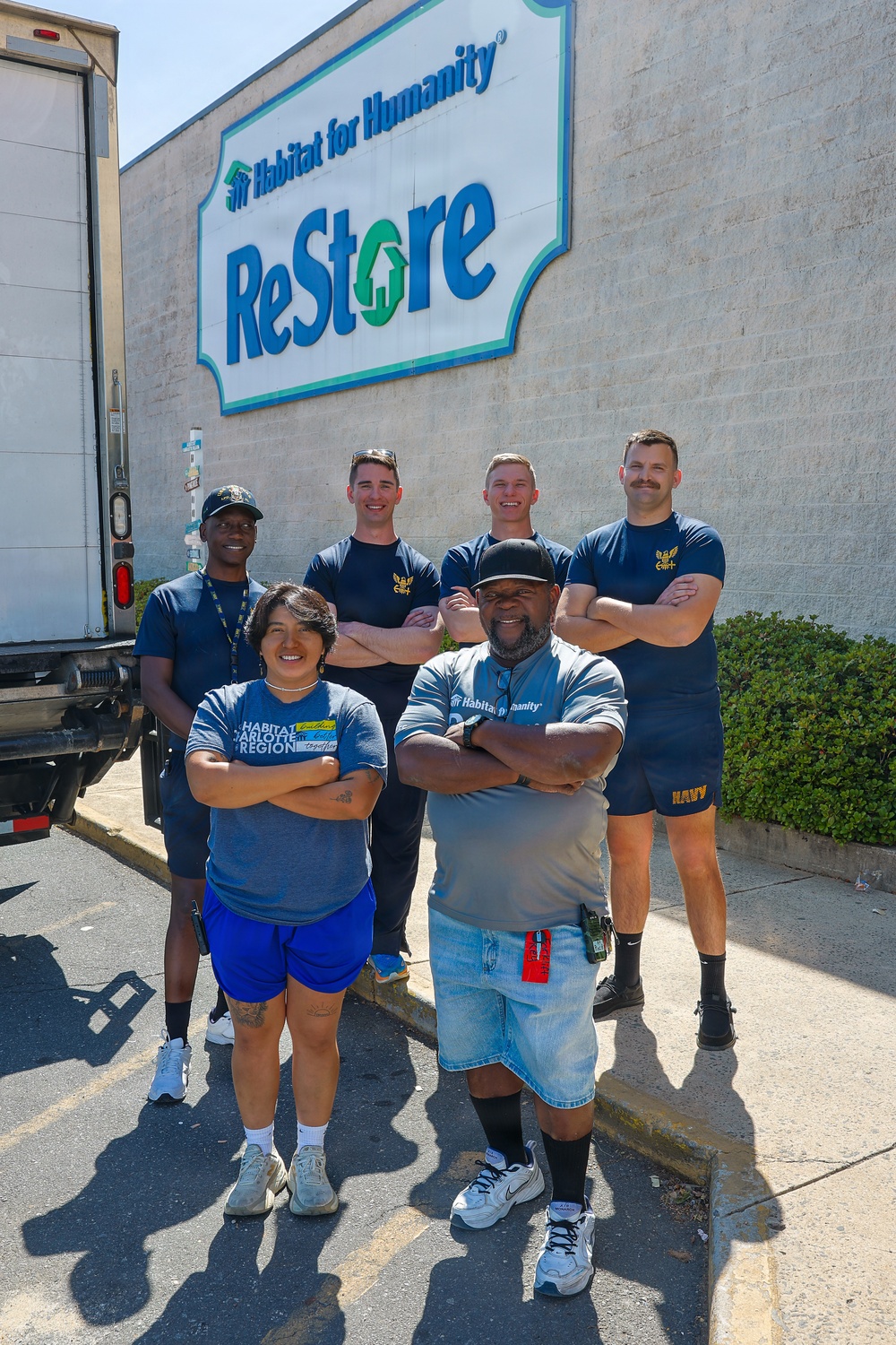 Charlotte Navy Week Sailors volunteer at Habitat for Humanity ReStore
