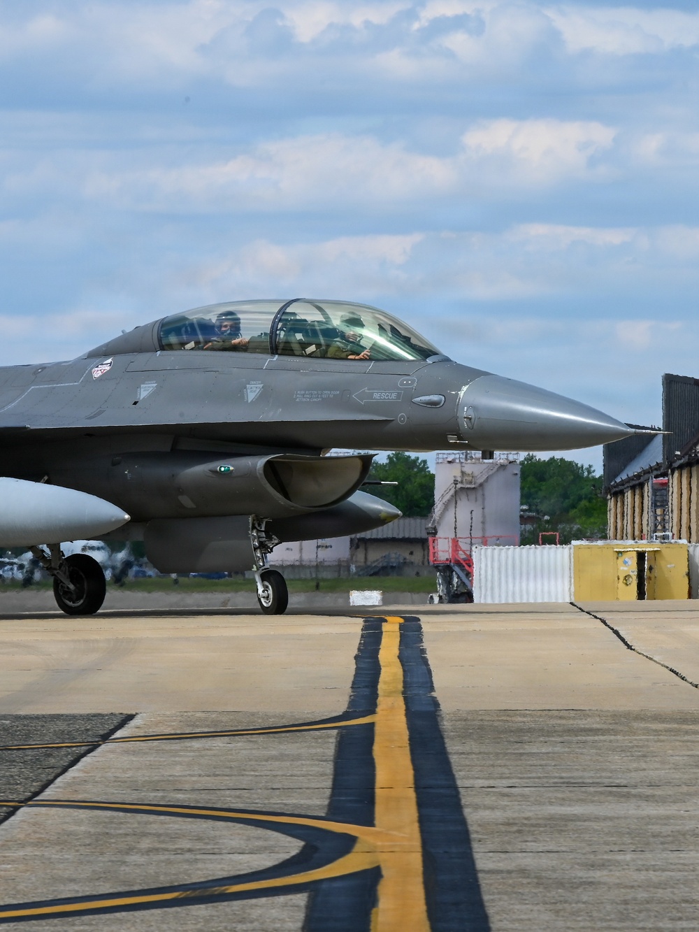 CJCS Gen. Dan Caine pilots F-16 at Joint Base Andrews