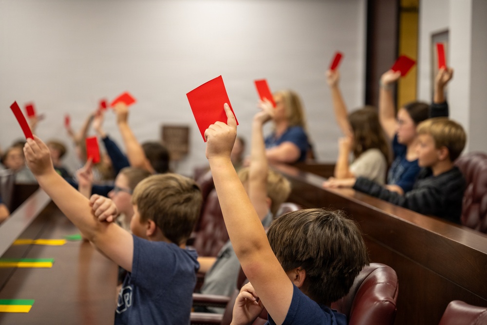 Local elementary school students participate in Law Day mock trial at Altus
