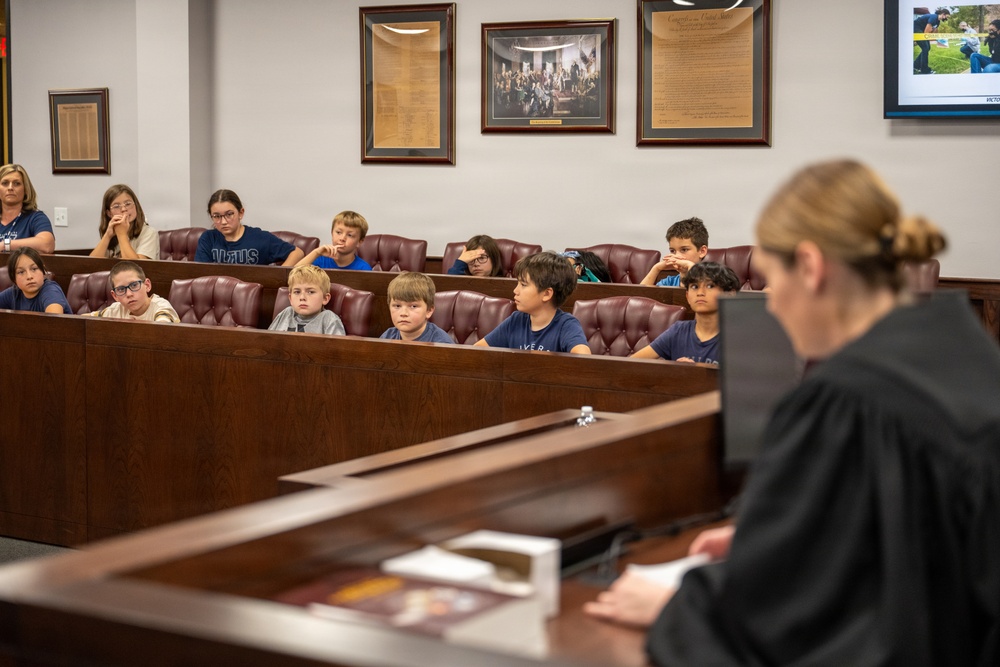 Local elementary school students participate in Law Day mock trial at Altus