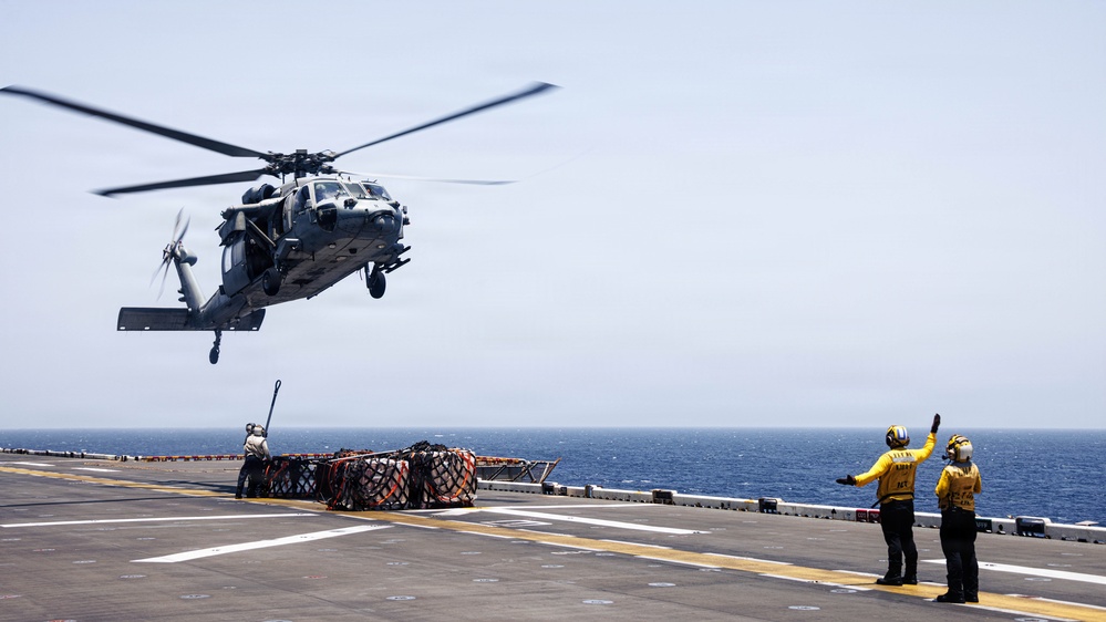31st MEU | Vertical Replenishment aboard USS Tripoli (LHA 7)