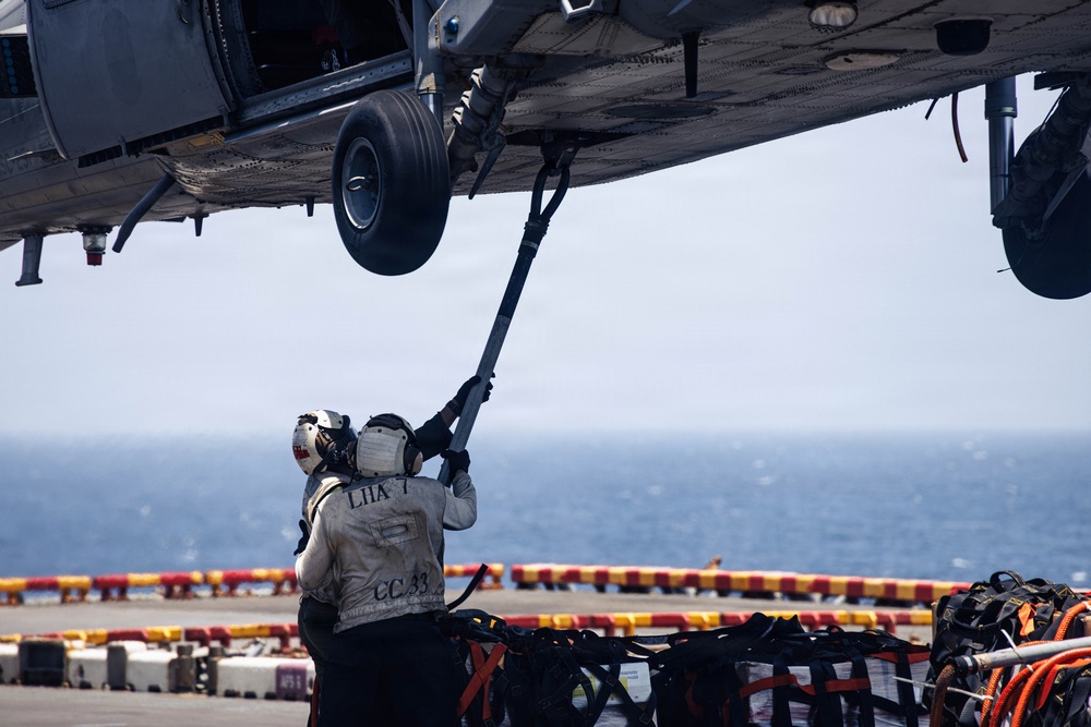 31st MEU | Vertical Replenishment aboard USS Tripoli (LHA 7)