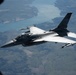F-16 departs after aerial refueling