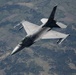 F-16 departs after aerial refueling