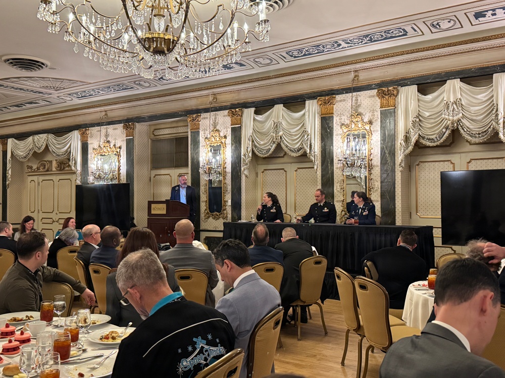 Members of the United States Space Force participate in a panel discussion at Space Symposium
