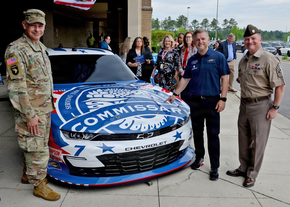 Fort Bragg Hosts Justin Allgaier for Commissary Branded Car Reveal