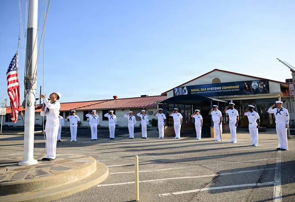 Sailors Don Dress Whites Ahead of Summer at Naval Surface Warfare Center, Port Hueneme Division