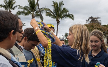 Students with the Kānehūnāmoku Voyaging Academy visit MCBH