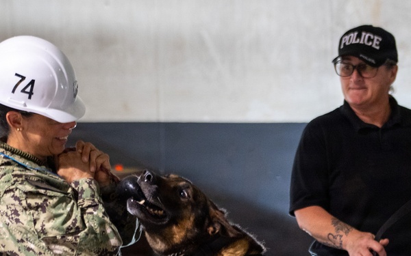 USS John C Stennis (CVN 74) holds K-9 Bag inspections