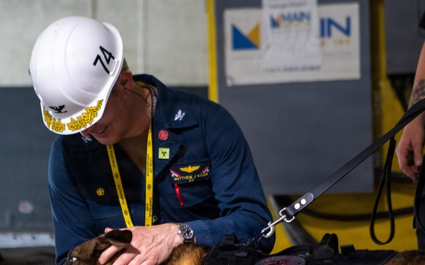 USS John C Stennis (CVN 74) holds K-9 Bag inspections