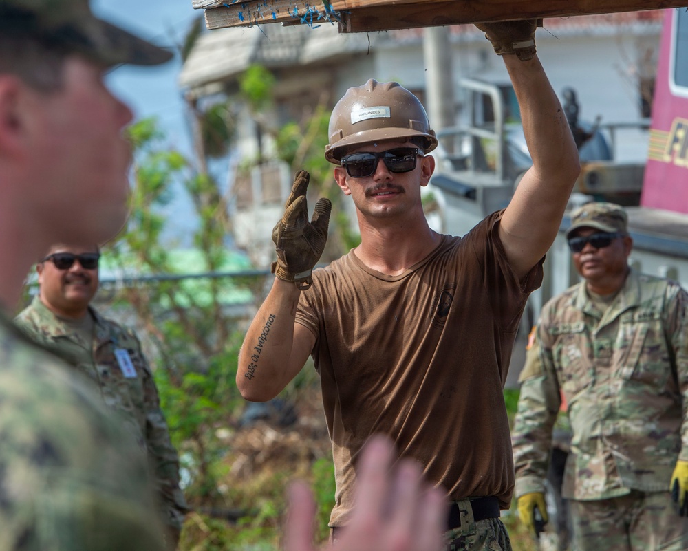 U.S. Armed Forces Help Rebuild Saipan After Sinlaku