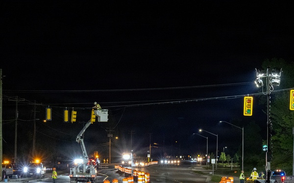 Overnight traffic shift moves drivers onto new Deep Creek Bridge span
