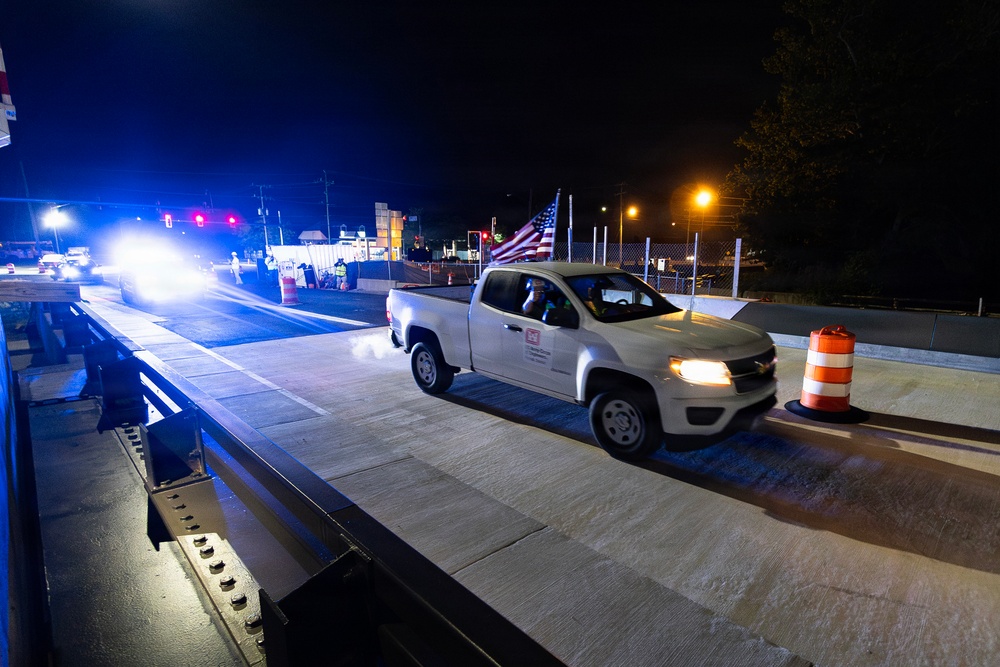 Overnight traffic shift moves drivers onto new Deep Creek Bridge span