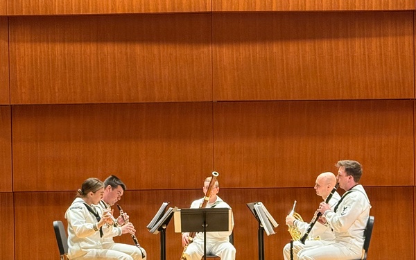 Navy Band Great Lakes sailors pay a visit to the University of Kansas