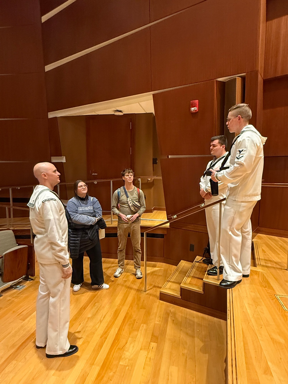 Navy Band Great Lakes sailors pay a visit to the University of Kansas