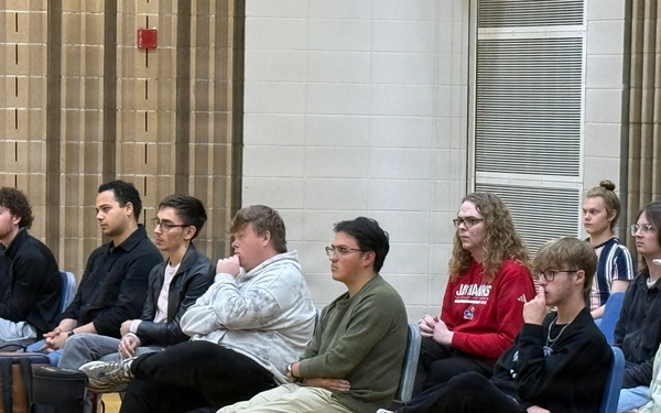 Navy Band Great Lakes sailors pay a visit to the University of Kansas