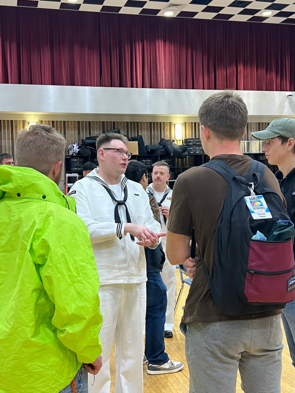 Navy Band Great Lakes sailors pay a visit to the University of Kansas