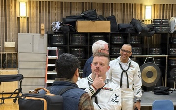 Navy Band Great Lakes sailors pay a visit to the University of Kansas